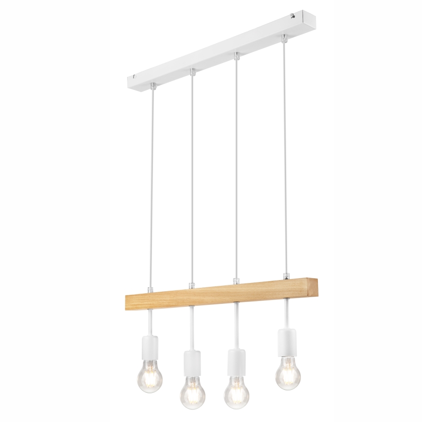 Подвесная люстра ORAZIO 4xE27/60W/230V бук - сертифицировано FSC
