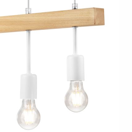 Подвесная люстра ORAZIO 4xE27/60W/230V бук - сертифицировано FSC