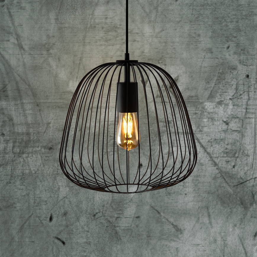 Подвесная люстра OVELLA на шнуре 1xE27/15W/230V, диам. 36 см, чёрная
