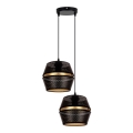Подвесная люстра PARIS 2xE27/60W/230V черный/золотой