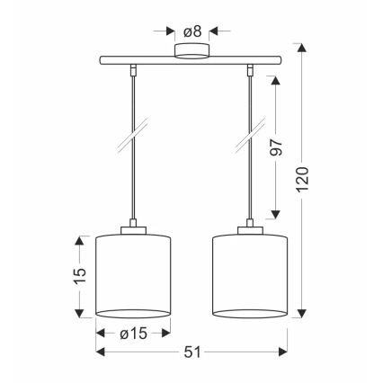 Подвесная люстра PATTI 2xE27/60W/230V зеленый