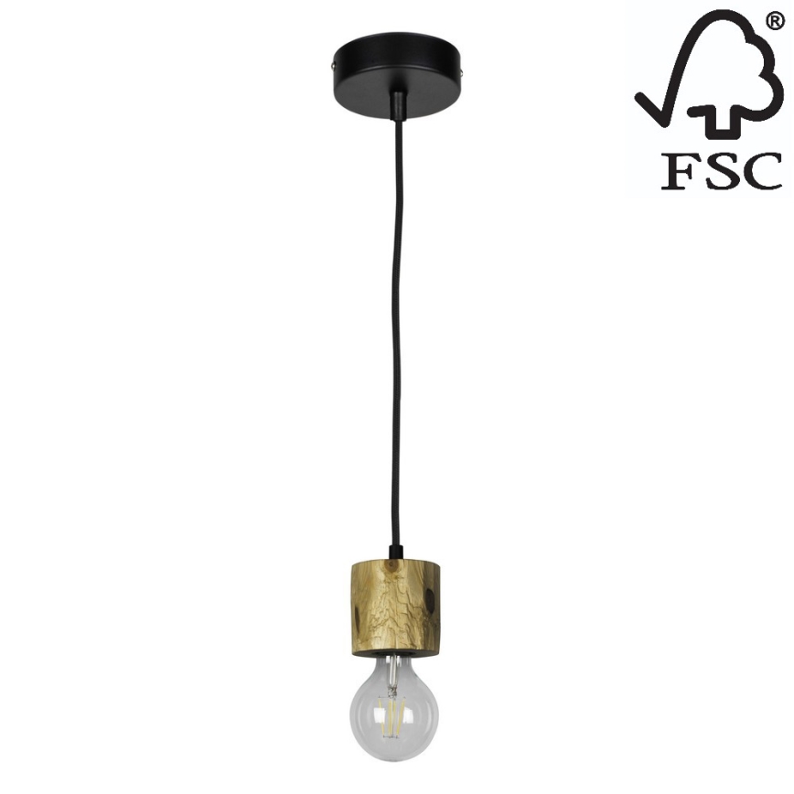 Подвесная люстра PINO 1xE27/60W/230V сосна - сертифицировано FSC