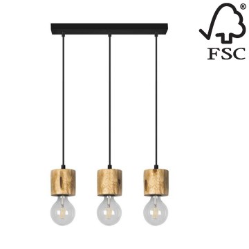 Подвесная люстра PINO 3xE27/60W/230V сосна - сертифицировано FSC
