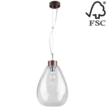 Подвесная люстра PIRO 1xE27/60W/230V бук - сертифицировано FSC