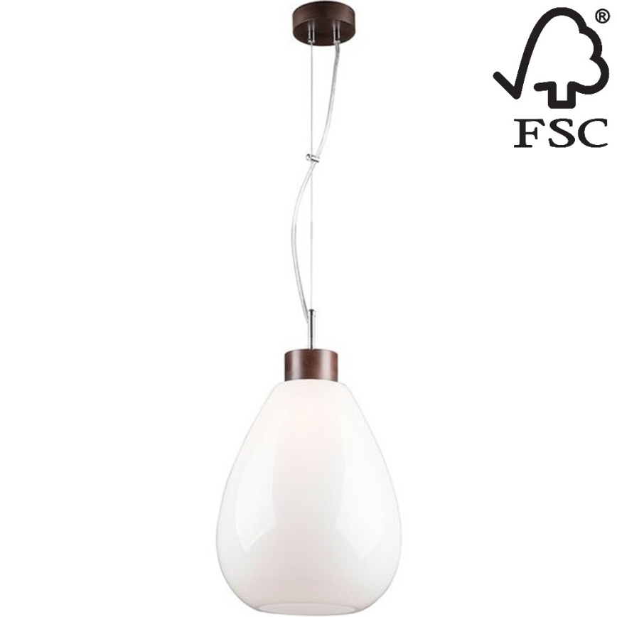 Подвесная люстра PIRO 1xE27/60W/230V бук - сертифицировано FSC