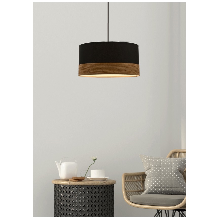 Подвесная люстра PORTO 1xE27/60W/230V черный/коричневый