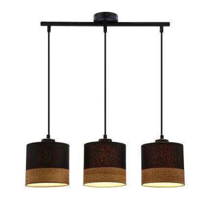 Подвесная люстра PORTO 3xE27/60W/230V черный/коричневый