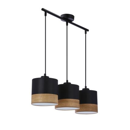 Подвесная люстра PORTO 3xE27/60W/230V черный/коричневый