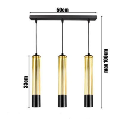 Подвесная люстра PRESCOT 3xGU10/40W/230V золотой