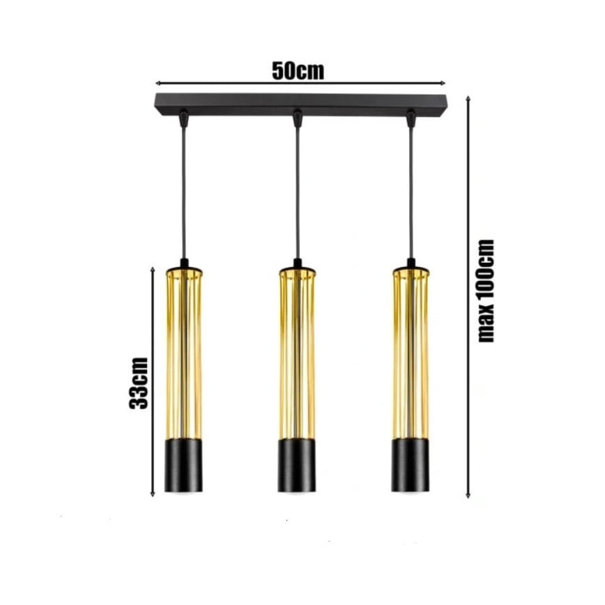 Подвесная люстра PRESCOT 3xGU10/40W/230V золотой