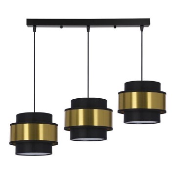 Подвесная люстра PRESTIGE 3xE27/40W/230V золотистый/черный