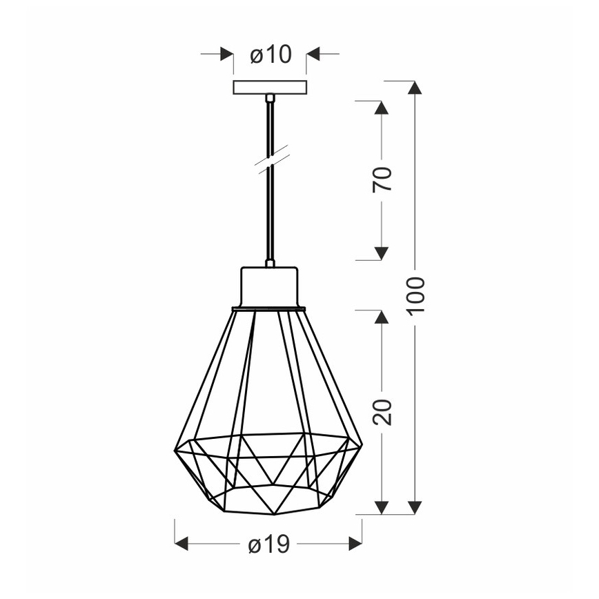 Подвесная люстра PRIMO 1xE27/60W/230V черный/золотистый