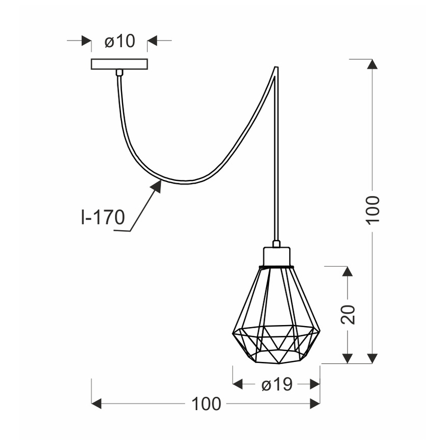 Подвесная люстра PRIMO 1xE27/60W/230V паук черный/золотистый