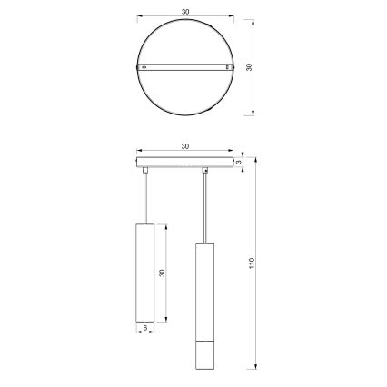 Подвесная люстра RAITO 3xGU10/8W/230V черная