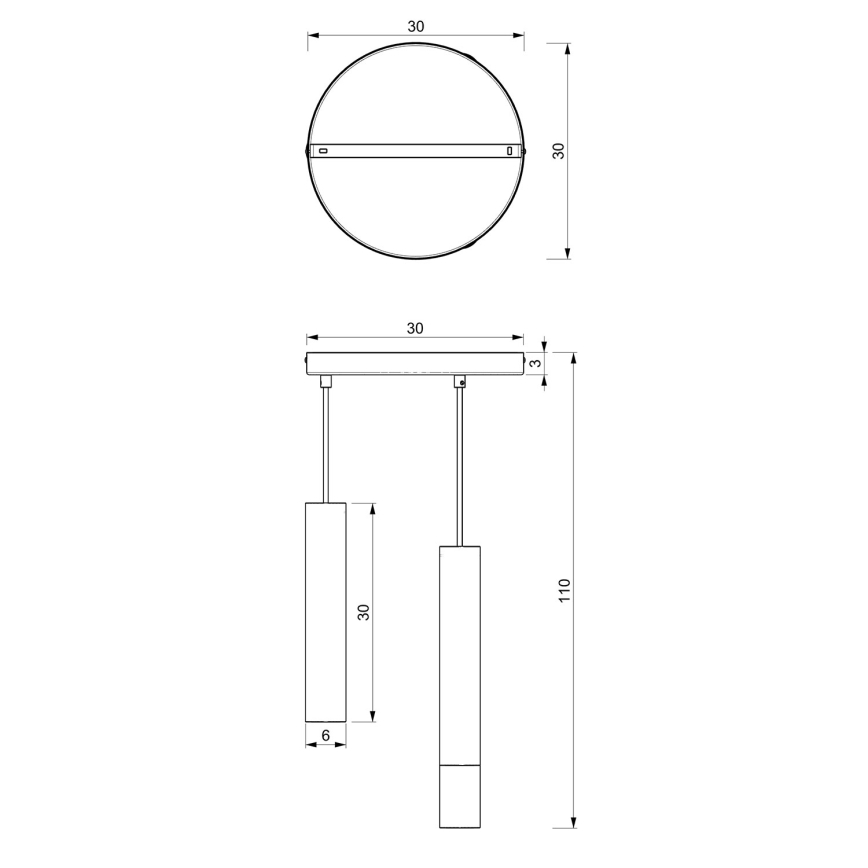 Подвесная люстра RAITO 3xGU10/8W/230V черная