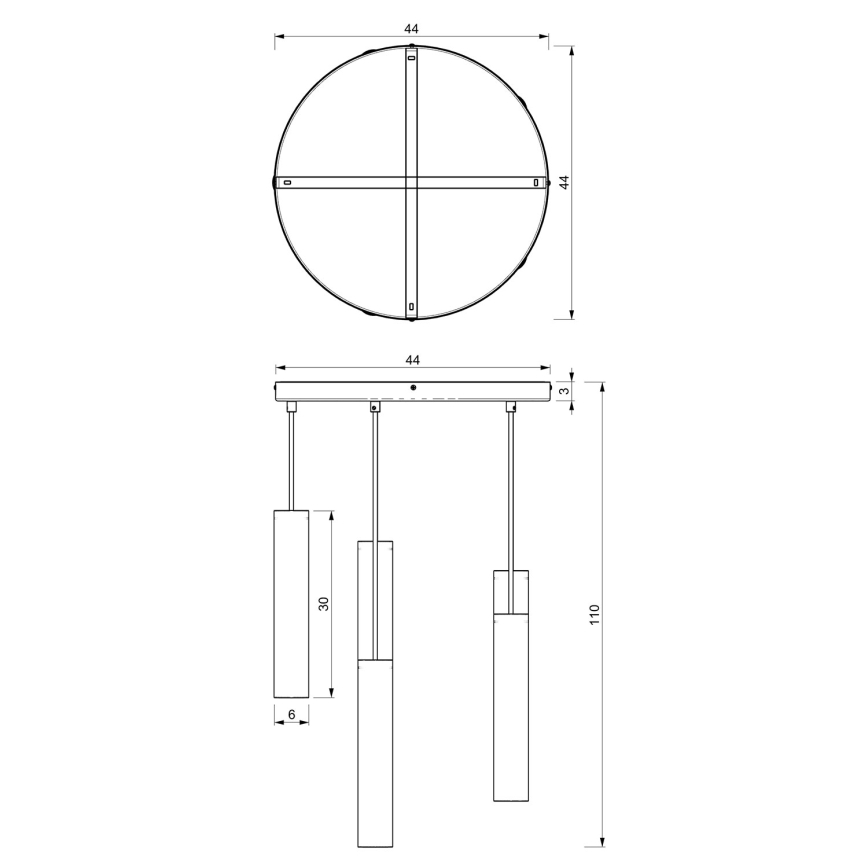 Подвесная люстра RAITO 6xGU10/8W/230V латунь