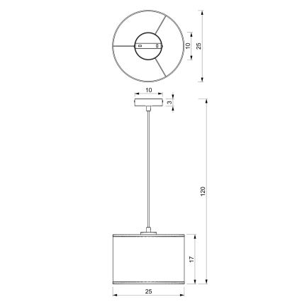 Подвесная люстра RATTAN 1xE27/60W/230V диаметр 25 см ротанг
