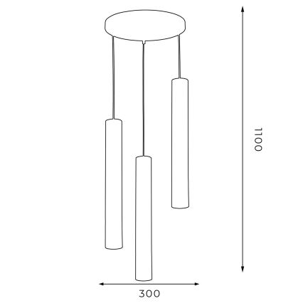 Подвесная люстра RENO 3xGU10/8W/230V черный/золотистый