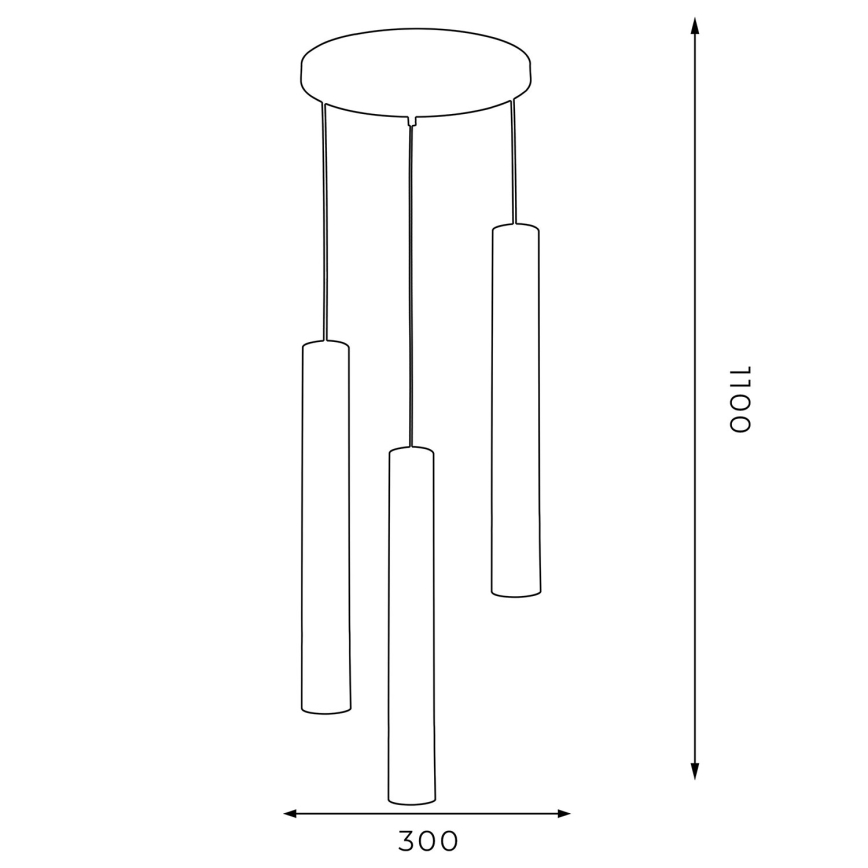 Подвесная люстра RENO 3xGU10/8W/230V черный/золотистый