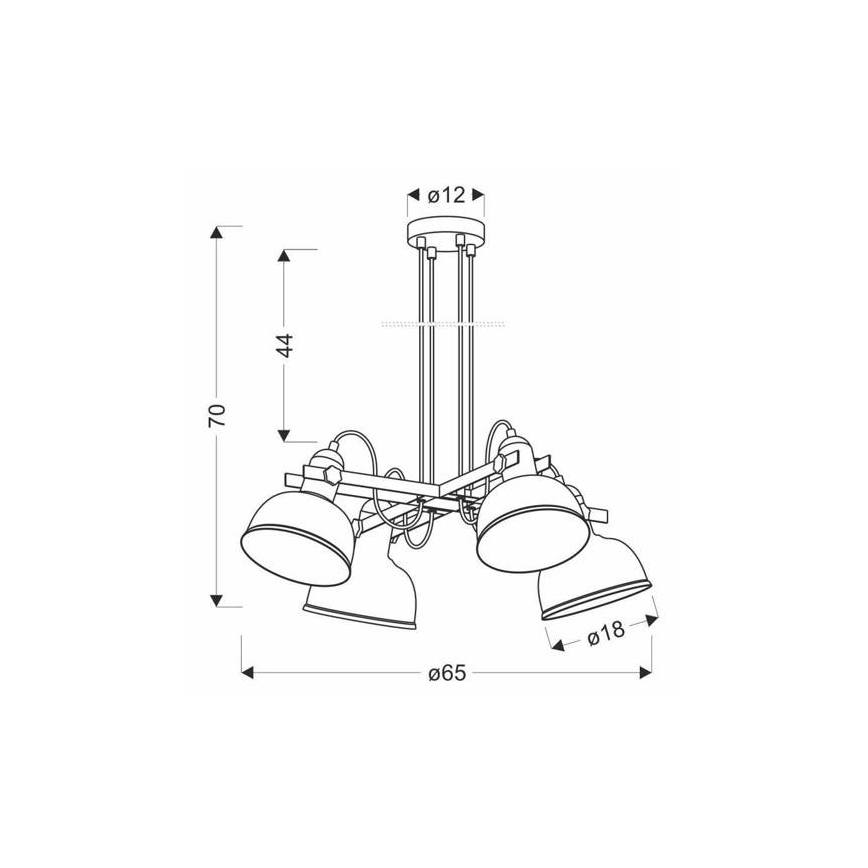 Подвесная люстра RENO 4xE27/40W/230V черный/коричневый