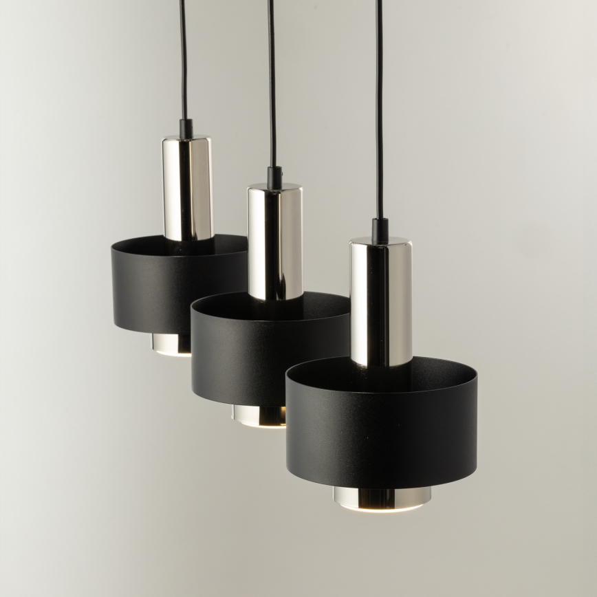 Подвесная люстра RIF LUX 3xGX53/12W/230V черный/блестящий хром