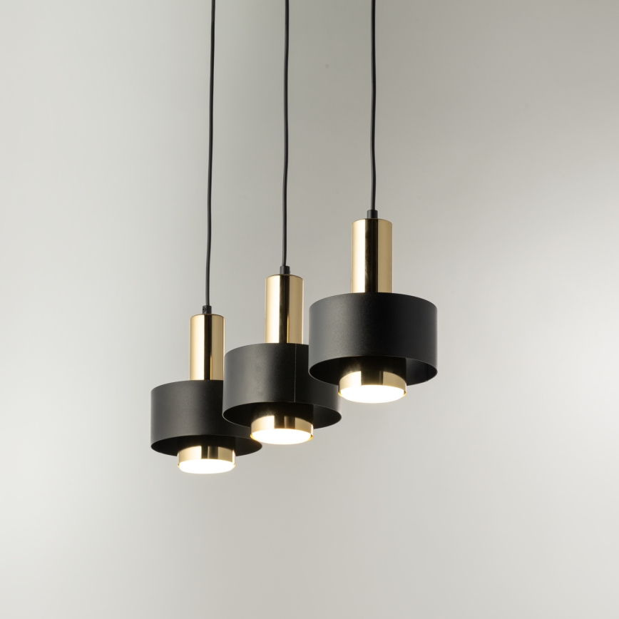 Подвесная люстра RIF LUX 3xGX53/12W/230V черный/золотистый