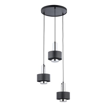 Подвесная люстра RIF LUX 3xGX53/12W/230V диаметр 38 см черный/блестящий хром