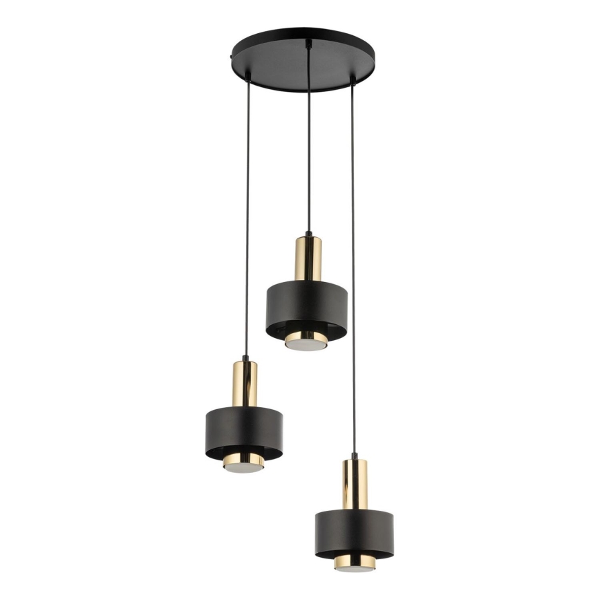 Подвесная люстра RIF LUX 3xGX53/12W/230V диаметр 38 см черный/золотистый