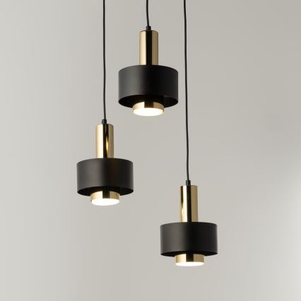 Подвесная люстра RIF LUX 3xGX53/12W/230V диаметр 38 см черный/золотистый