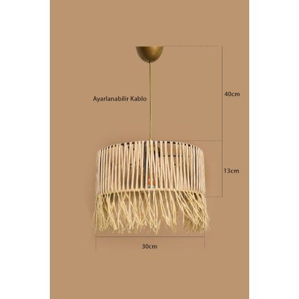 Подвесная люстра RIMINI на тросе 1xE27/40W/230V, бежевая