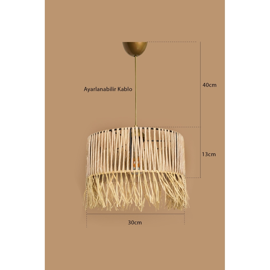 Подвесная люстра RIMINI на тросе 1xE27/40W/230V, бежевая