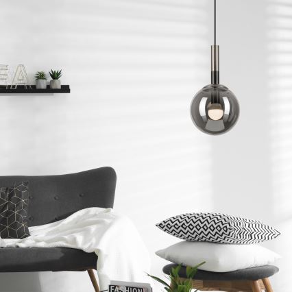 Подвесная люстра ROLLO 1xE14/5W/230V матовый хром/дымчатый