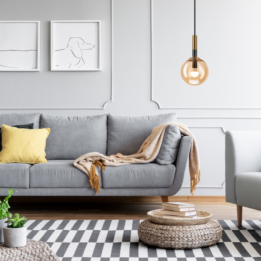 Подвесная люстра ROLLO 1xE14/5W/230V золотистый/дымчатый бежевый