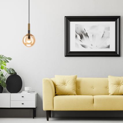 Подвесная люстра ROLLO 1xE14/5W/230V золотистый/дымчатый бежевый