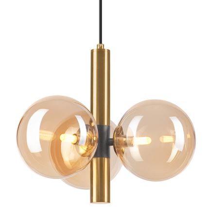 Подвесная люстра ROLLO 3xG9/5W/230V золотистый/дымчатый бежевый