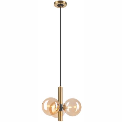 Подвесная люстра ROLLO 3xG9/5W/230V золотистый/дымчатый бежевый