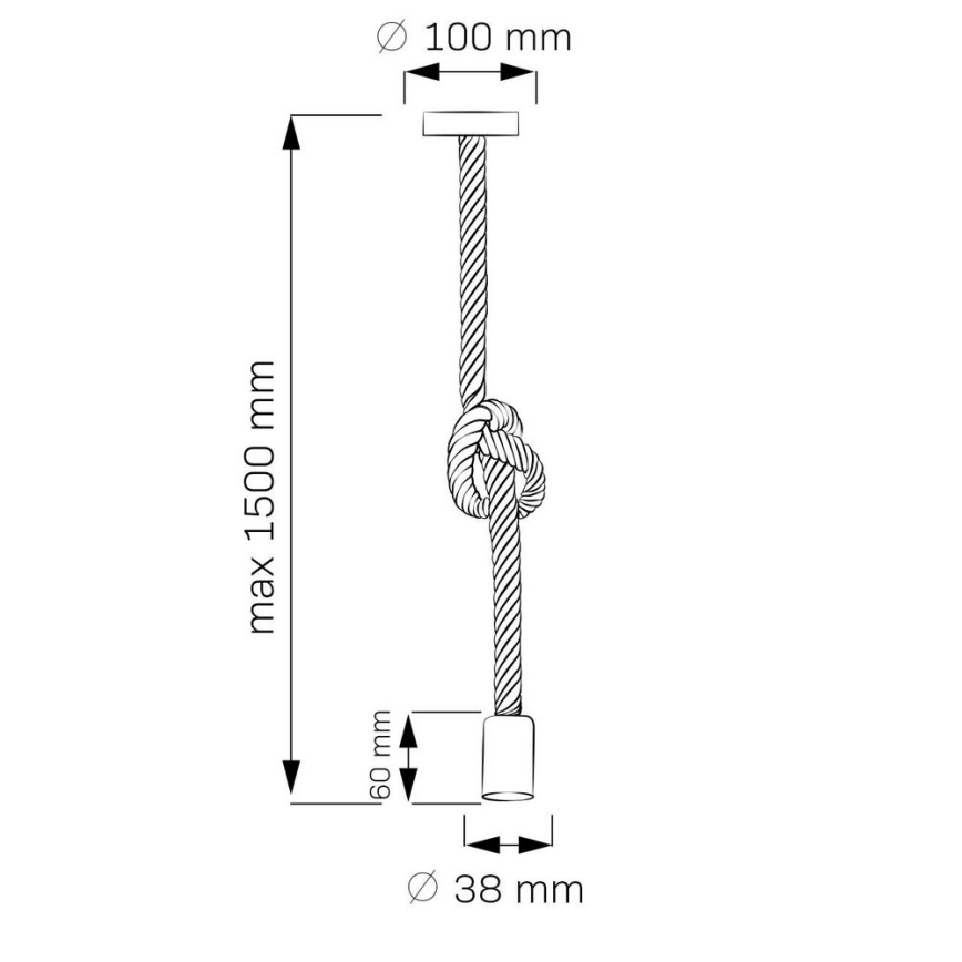 Подвесная люстра ROPE 1xE27/12W/230V