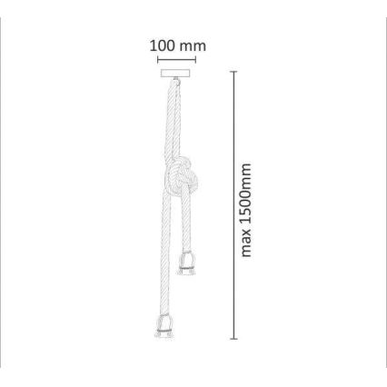 Подвесная люстра ROPE 2xE27/12W/230V