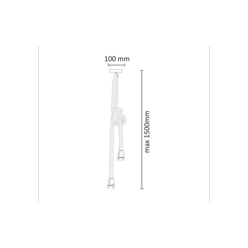 Подвесная люстра ROPE 2xE27/12W/230V