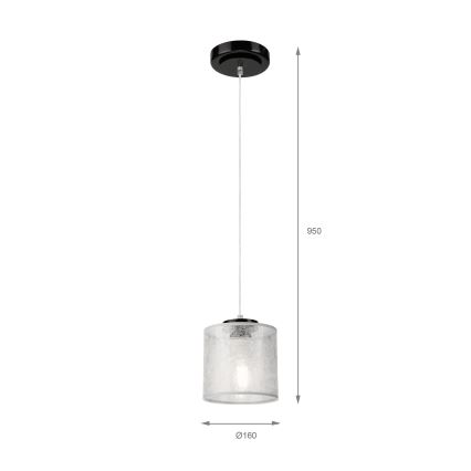 Подвесная люстра ROSA на тросе 1xE27/60W/230V черный/серый