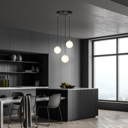 Подвесная люстра ROYAL 3xE14/10W/230V диаметр 30 cm черная