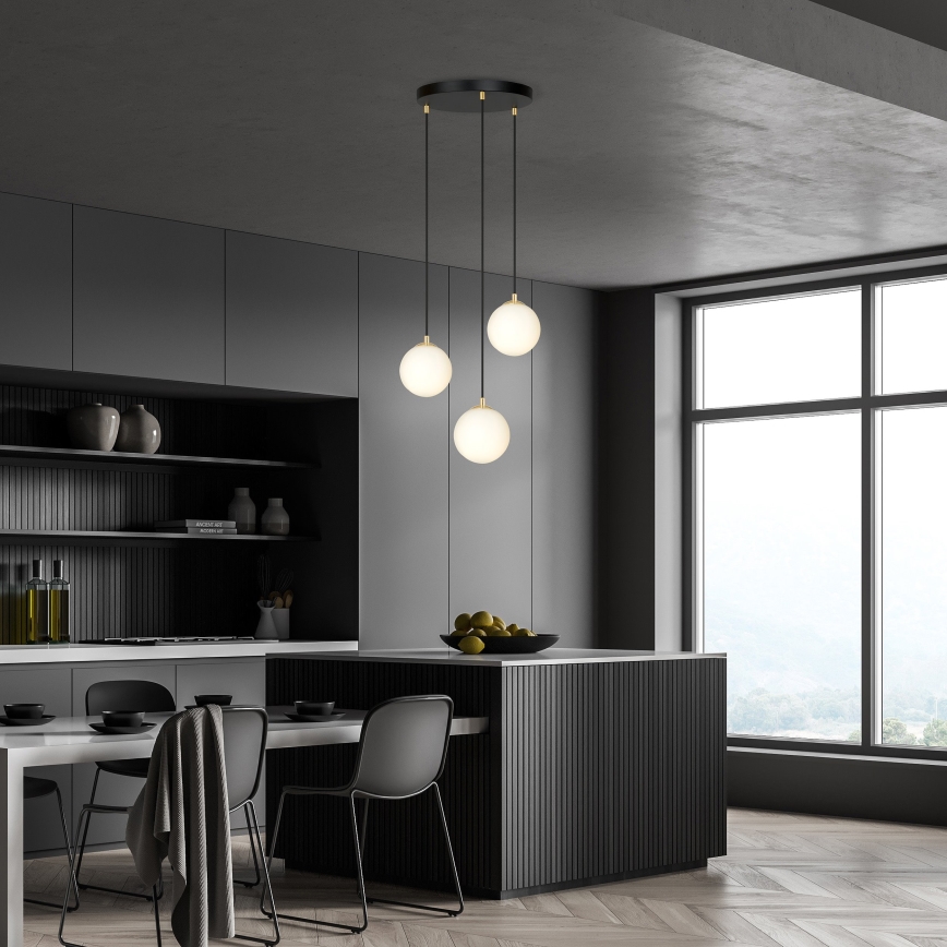 Подвесная люстра ROYAL 3xE14/10W/230V диаметр 30 cm черная