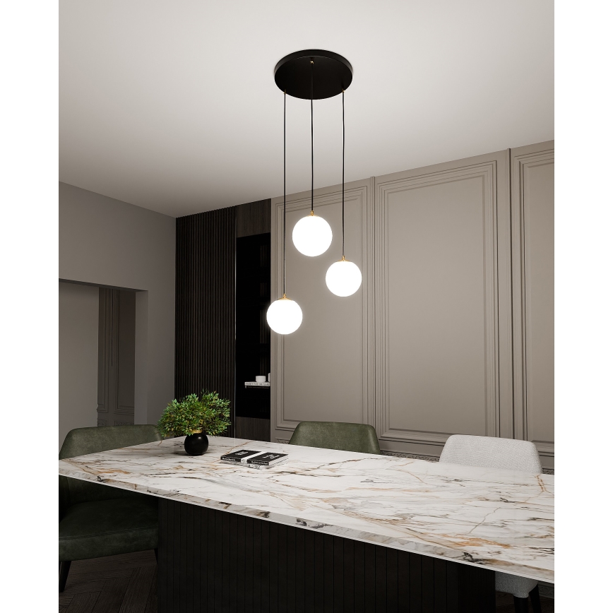 Подвесная люстра ROYAL 3xE14/10W/230V диаметр 30 cm черная