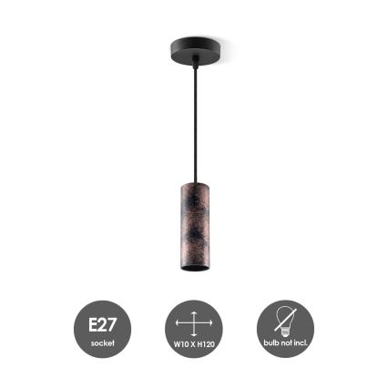 Подвесная люстра SAGA 1xE27/40W/230V черный/бронзовый