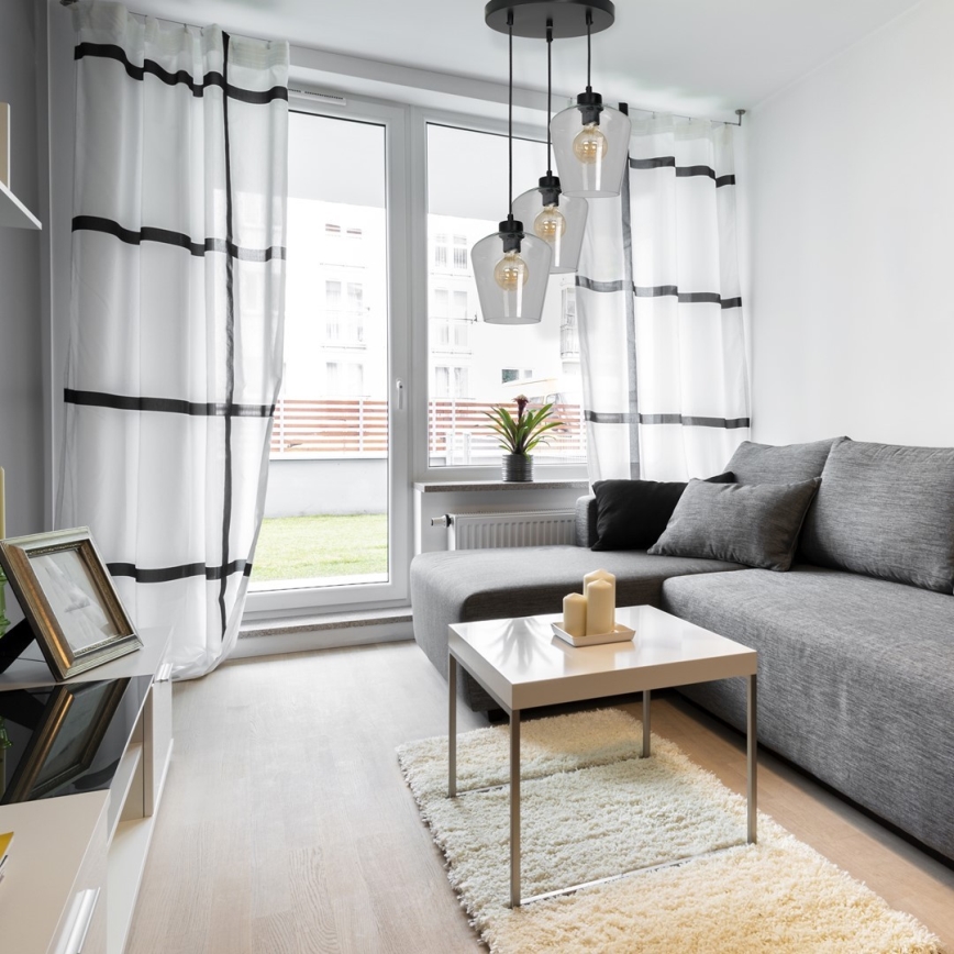 Подвесная люстра SANTIAGO 3xE27/60W/230V прозрачный