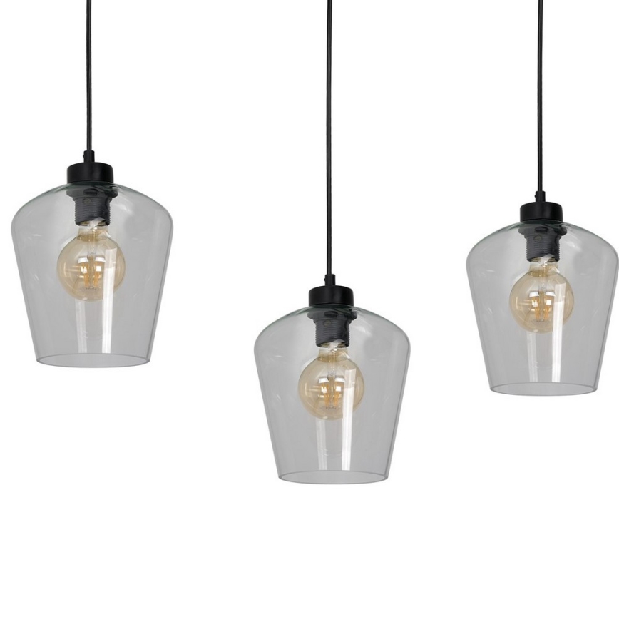 Подвесная люстра SANTIAGO 3xE27/60W/230V прозрачный