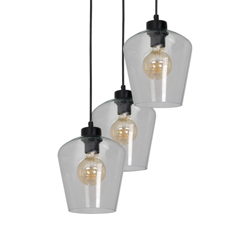 Подвесная люстра SANTIAGO 3xE27/60W/230V прозрачный