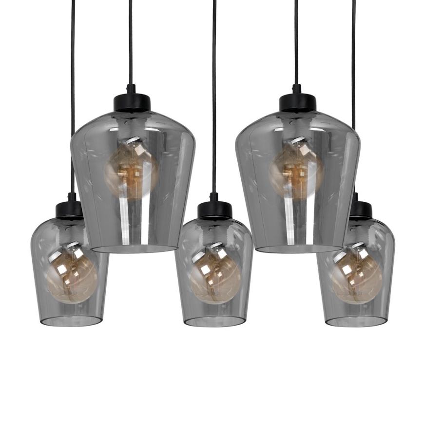 Подвесная люстра SANTIAGO 5xE27/60W/230V черный