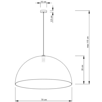 Подвесная люстра SFERA 1xE27/60W/230V диаметр 70 см золотистый