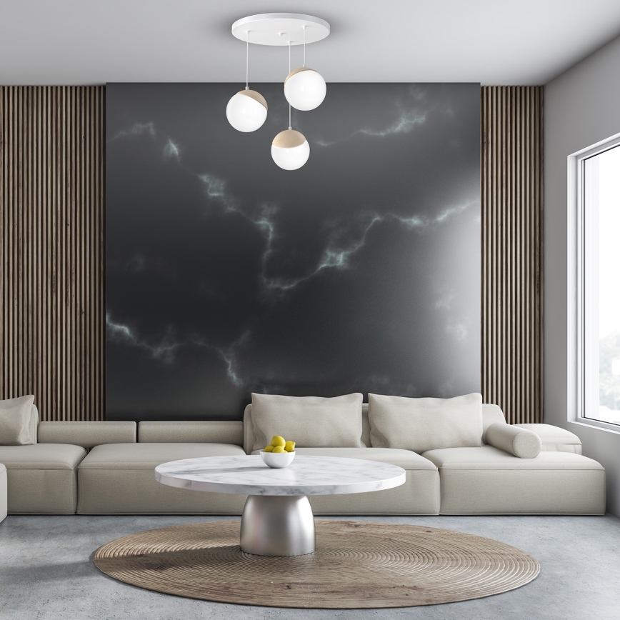 Подвесная люстра SFERA WOOD 3xE14/40W/230V белый